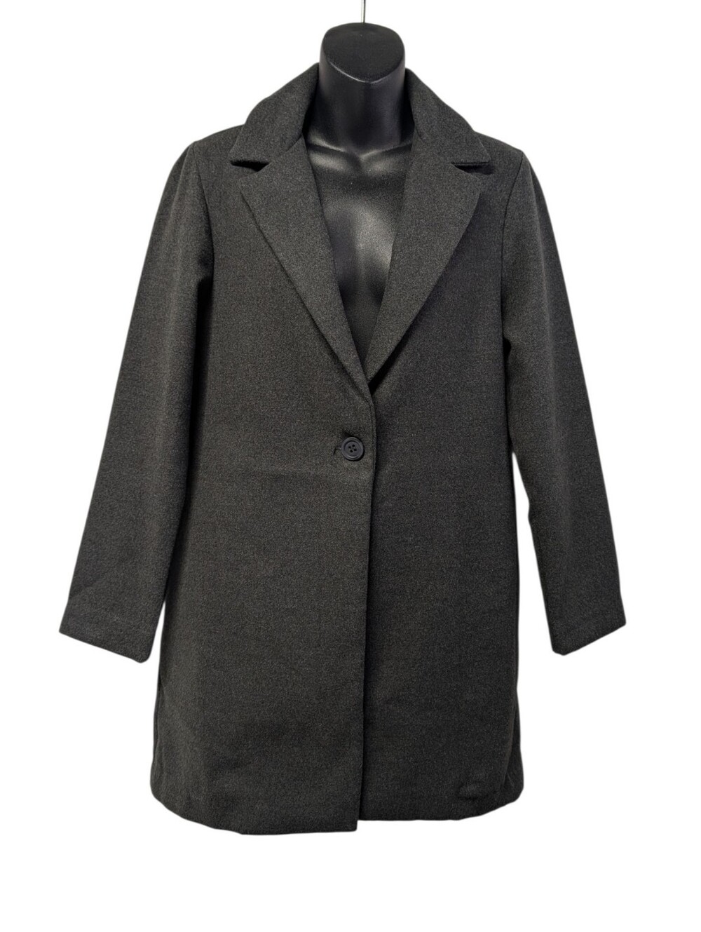 Staccato Women's Gray Mid-Length Peacoat Collared Button Pockets Size M